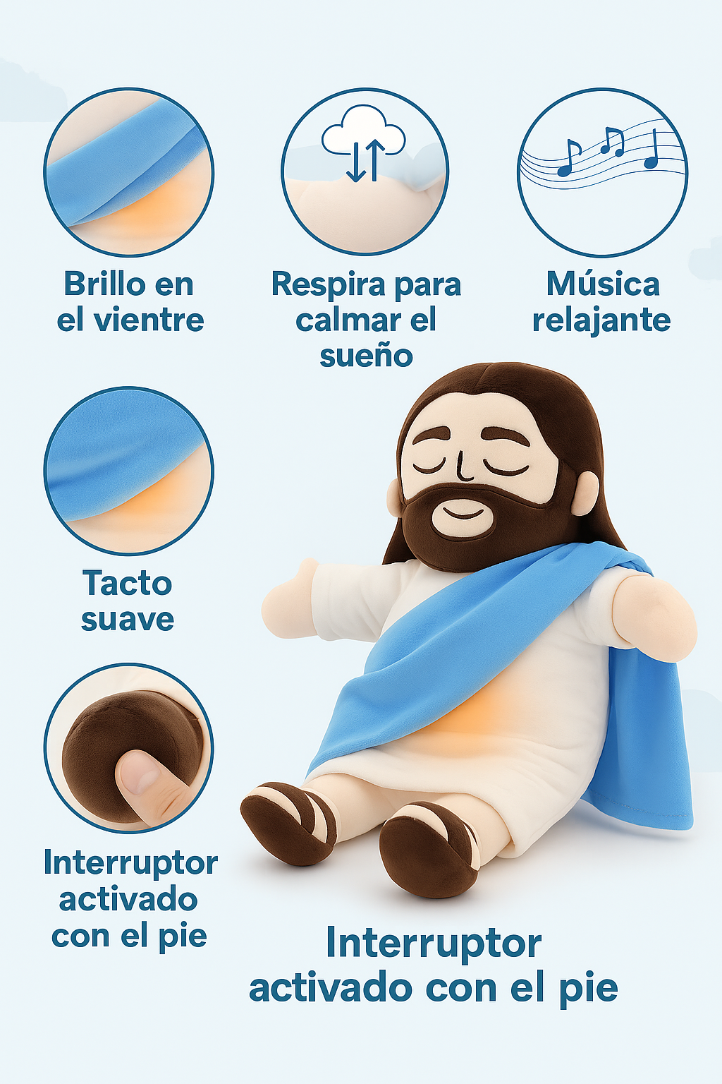 ✨ Jesús que Respira – El Peluche que Transmite Paz ✨